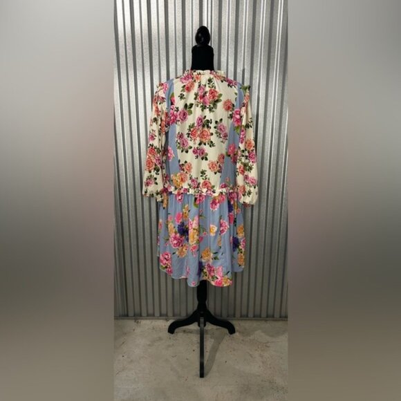 Women’s Tolani Collection Blue White Polyester Lycra Floral Dress Size Medium - Picture 2 of 4